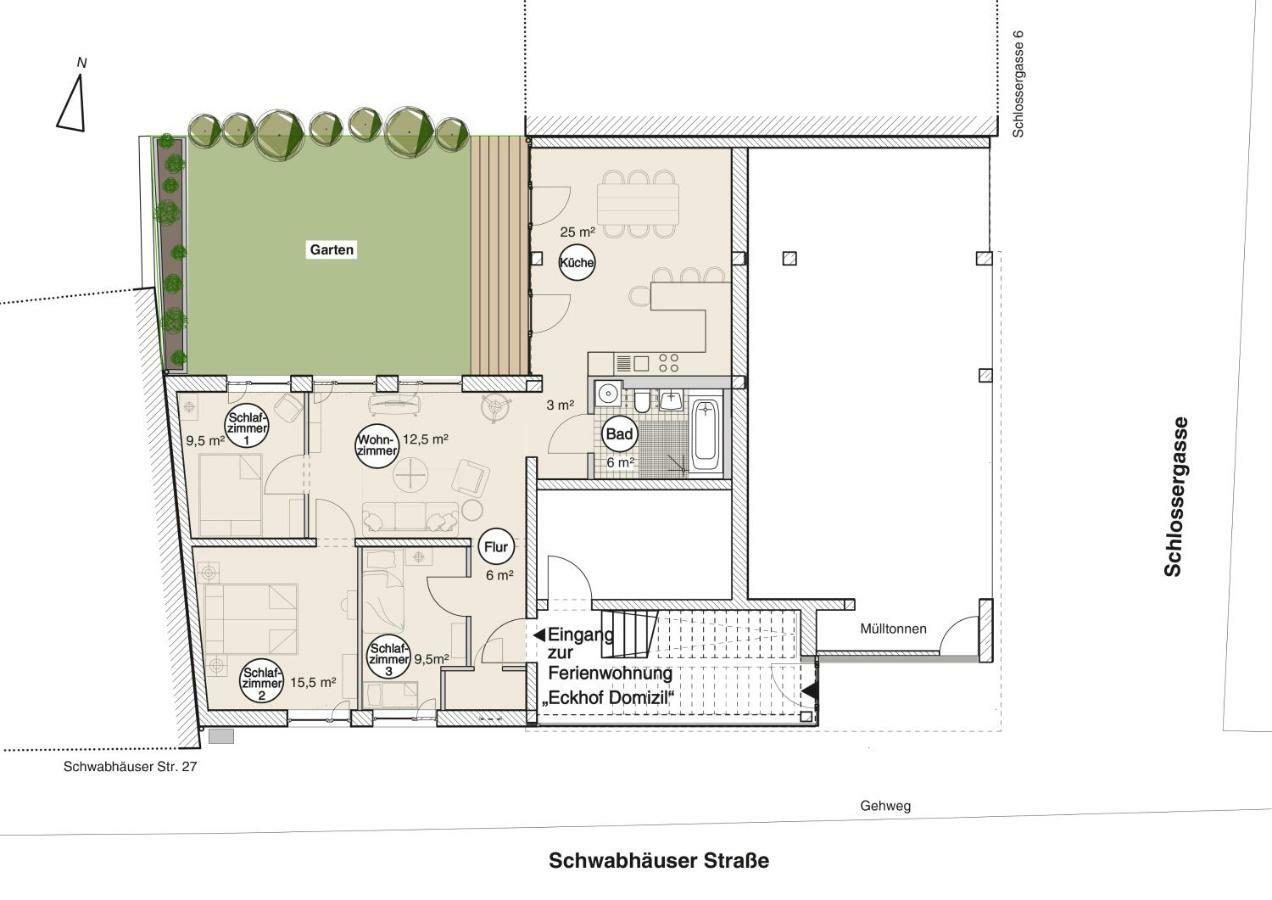 Eckhof Domizil - Grosszuegige Mit Kleinem Garten In Der Altstadt Von Apartment
